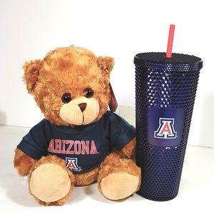🌟 2023 Starbucks University of Arizona Collegiate Studded Tumbler & U of A Bear